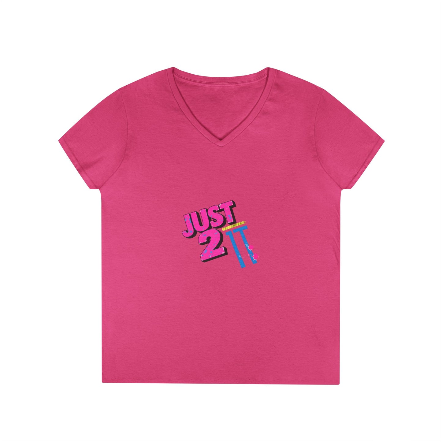 Just 2 It Retro Womens V-Neck Tee