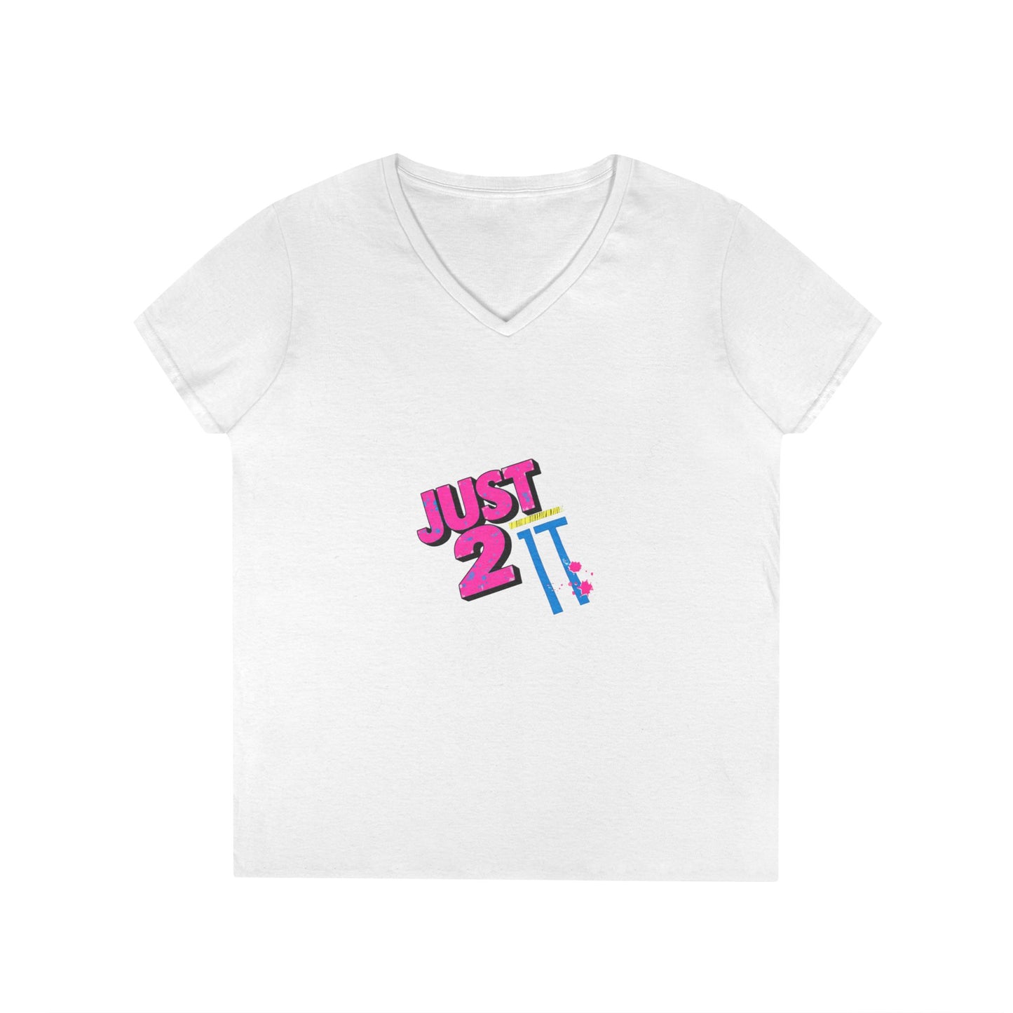 Just 2 It Retro Womens V-Neck Tee