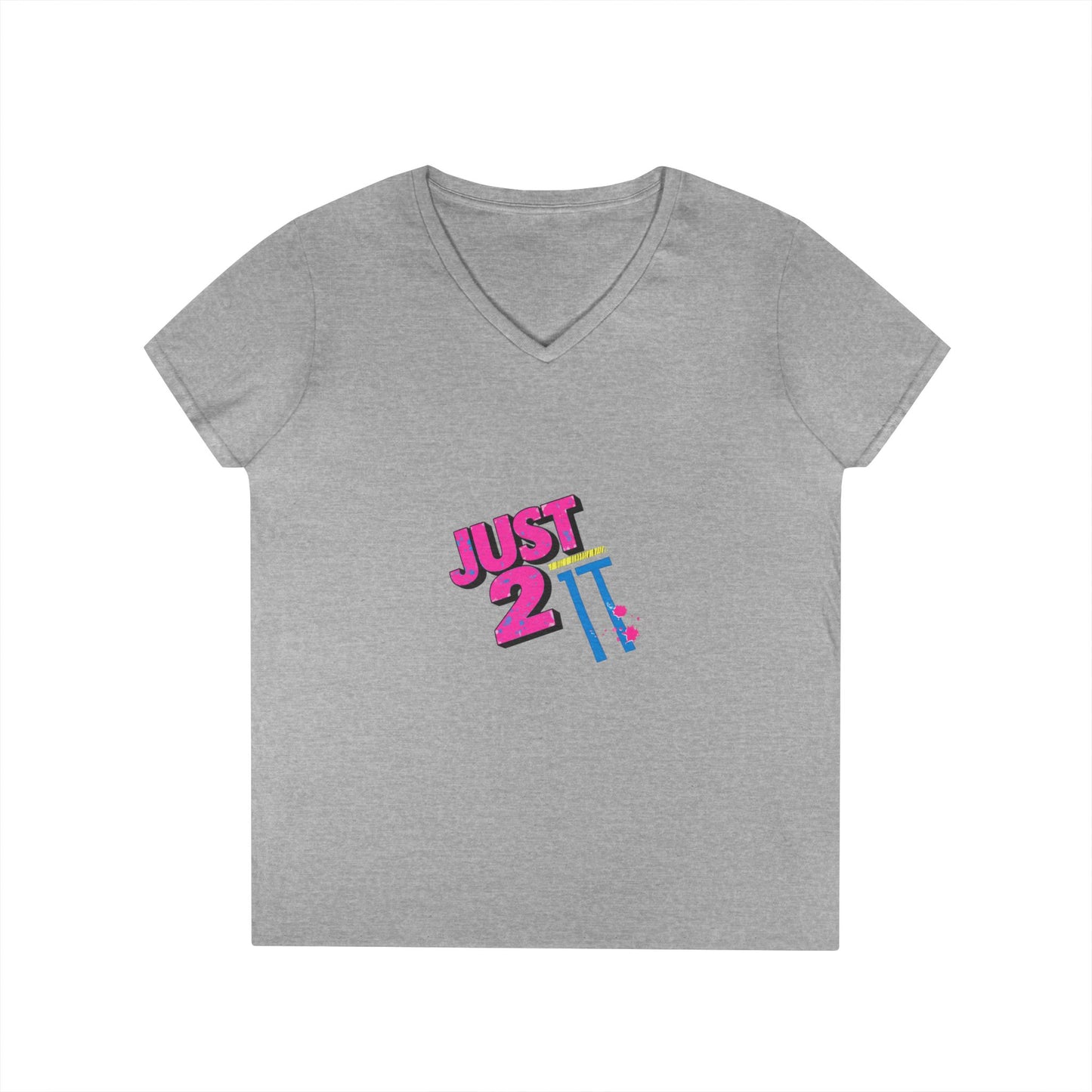 Just 2 It Retro Womens V-Neck Tee