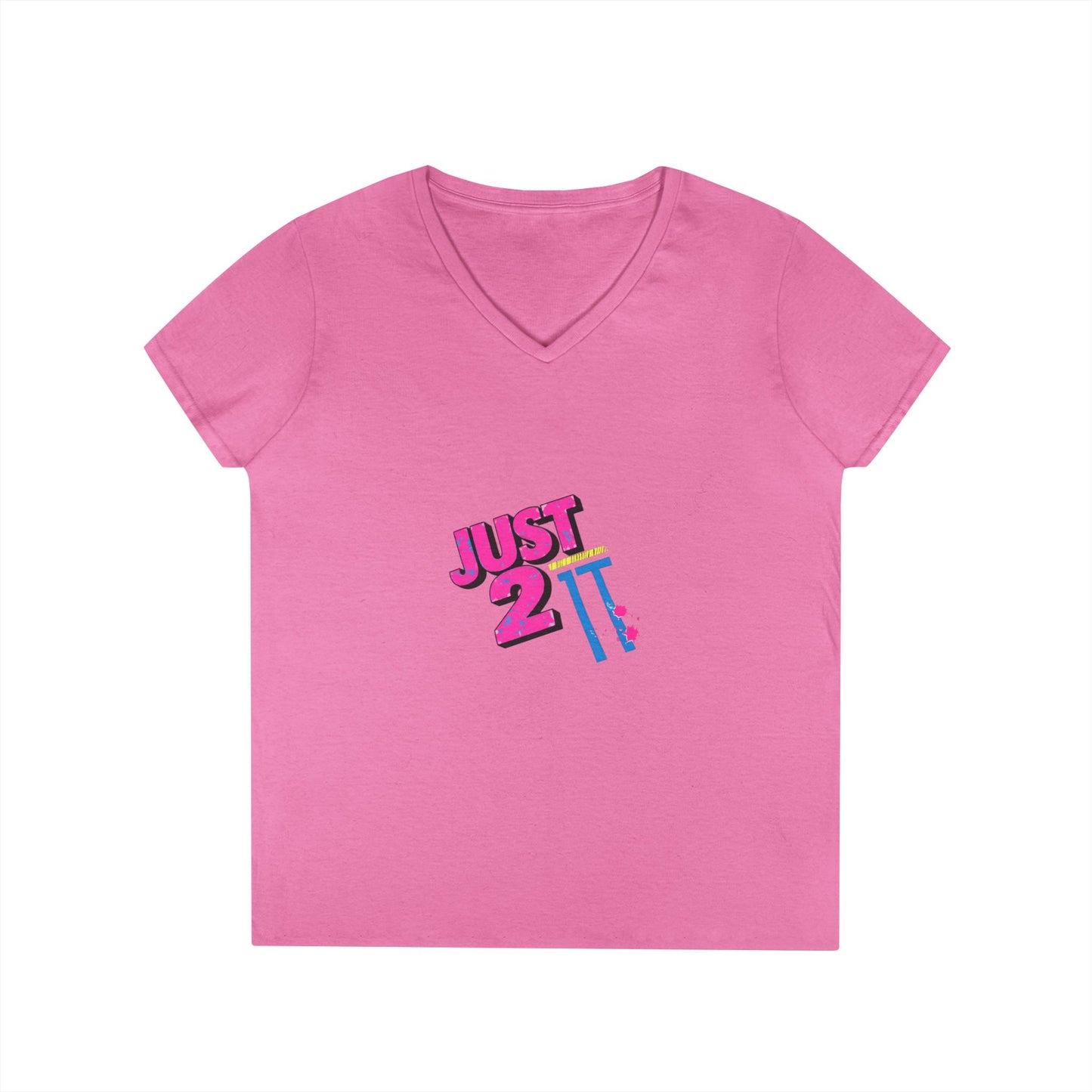 Just 2 It Retro Womens V-Neck Tee